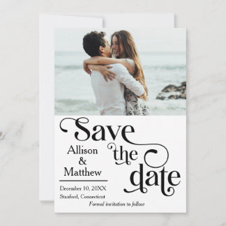 Modern Save the Date met Foto- Ze zei Ja Kaart