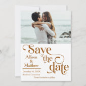 Modern Save the Date met Foto- Ze zei Ja Kaart (Voorkant)
