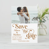 Modern Save the Date met Foto- Ze zei Ja Kaart (Staand voorkant)