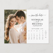 Modern Save the Date Photo Calendar Simple Elegant Briefkaart (Voorkant)