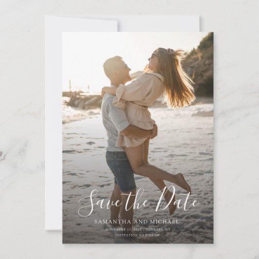 Modern Save the Date Photo Wedding Announding (Voorkant)