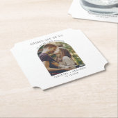 Modern Save the Date Photo Wedding Announding Kartonnen Onderzetters (Gekanteld)