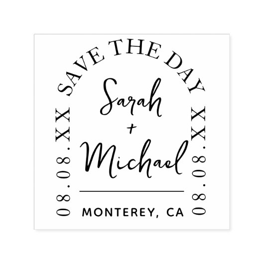 Modern Save the Date Stamp Weddenschap Zelfinktende Stempel (Design)