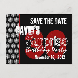 Modern Save the Date Surprise 30th Party V335 Aankondigingskaart