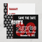 Modern Save the Date Surprise 30th Party V335 Aankondigingskaart (Voorkant / Achterkant)