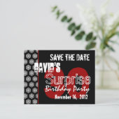 Modern Save the Date Surprise 30th Party V335 Aankondigingskaart (Staand voorkant)