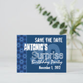 Modern Save the Date Surprise 30th Party V400 Aankondigingskaart (Staand voorkant)
