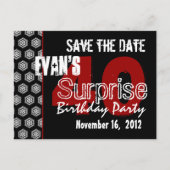 Modern Save the Date Surprise 40th Party V336 Aankondigingskaart (Voorkant)