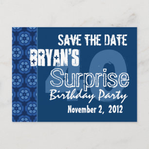 Modern Save the Date Surprise 40th Party V401 Aankondigingskaart