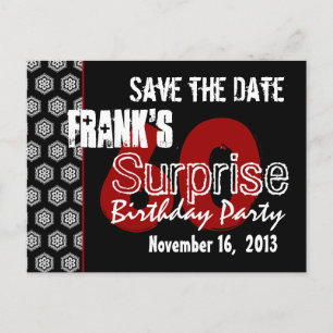 Modern Save the Date Surprise 60th Party W1942 Aankondigingskaart