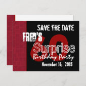 Modern Save the Date Surprise 60th Party W1942A Aankondigingskaart (Voorkant / Achterkant)