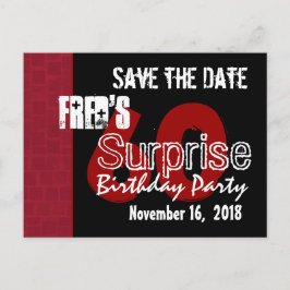 Modern Save the Date Surprise 60th Party W1942A Aankondigingskaart