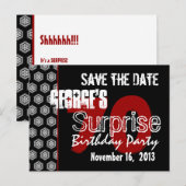 Modern Save the Date Surprise 70th Party W1943 Aankondigingskaart (Voorkant / Achterkant)