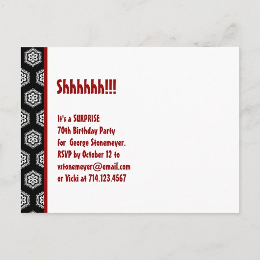 Modern Save the Date Surprise 70th Party W1943 Aankondigingskaart (Achterkant)