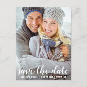 Modern Save the Date Verloving Foto Briefkaart WSB