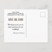 Modern Save The Date Waterverf Koraal Briefkaart (Achterkant)