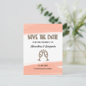 Modern Save The Date Waterverf Koraal Briefkaart (Staand voorkant)