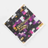Modern saxofoon patroon servet (Hoek)