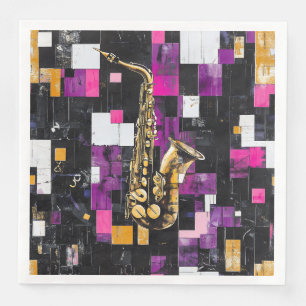 Modern saxofoon patroon servet