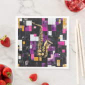 Modern saxofoon patroon servet (Insitu)