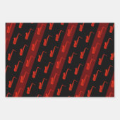 Modern Saxophone Pattern Jazz Black White Saxo Inpakpapier Vel (Voorkant 2)