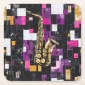 Modern saxophone pattern kartonnen onderzetters (Voorkant)