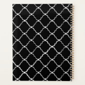 Modern Scallop Monogram zwart-wit patroon Planner (Achterkant)