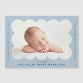 Modern Scalloped Photo Birth Announcement Magnet (Voorkant)