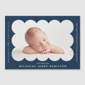 Modern Scalloped Photo Birth Announcement Magnet (Voorkant)