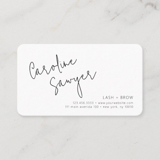 Modern Scan Me QR Code Lash en Brow Visitekaartje (Voorkant)