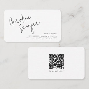 Modern Scan Me QR Code Lash en Brow Visitekaartje