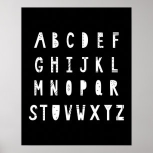 Modern scandi alphabet Nursery Poster