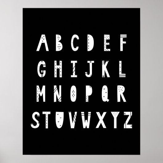 Modern scandi alphabet Nursery Poster (Voorkant)
