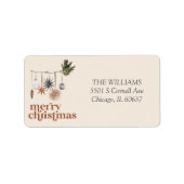 Modern Scandi Boho Merry Christmas Retouradres Etiket (Voorkant)
