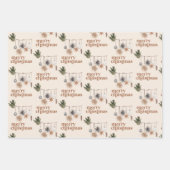 Modern Scandi Boho Neutraal Vrolijk Kerstfeest Inpakpapier Vel (Voorkant 2)