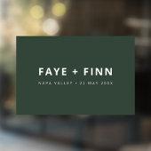 Modern Scandi | Bosgroen minimaal huwelijk Raamsticker