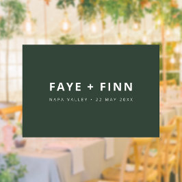 Modern Scandi | Bosgroen minimaal huwelijk Raamsticker