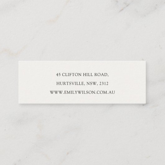 Modern Scandi Christmas Tree Heart Earring Logo Mini Visitekaartje (Achterkant)