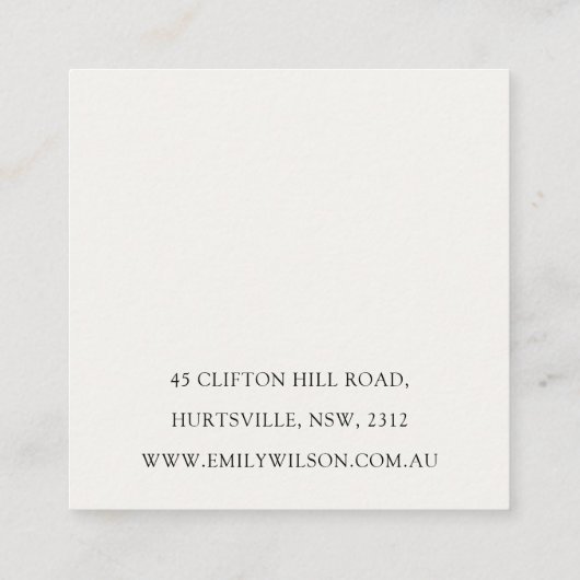 Modern Scandi Christmas Tree Heart Earring Logo Vierkante Visitekaartje (Achterkant)