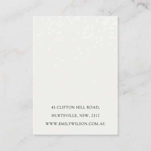 Modern Scandi Christmas Tree Heart Earring Logo Visitekaartje (Achterkant)