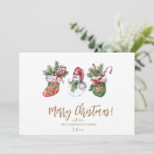 Modern scandi elegant script kerst kaart (Staand voorkant)