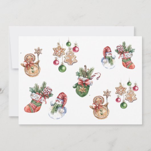 Modern scandi elegant script kerst kaart (Achterkant)