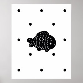 Modern scandi Fish and spots arrows nursery Poster