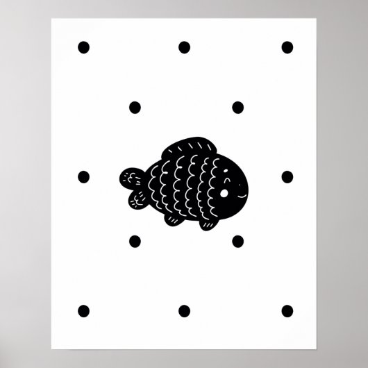Modern scandi Fish and spots arrows nursery Poster (Voorkant)