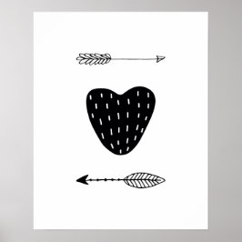 Modern scandi Heart en arrows nursery Poster