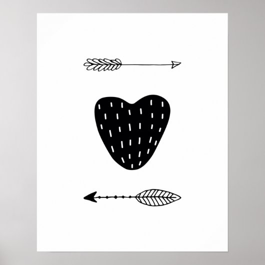 Modern scandi Heart en arrows nursery Poster (Voorkant)