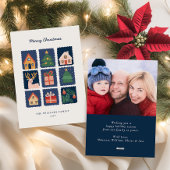 Modern Scandi met feestelijke iconen Foto Feestdagenkaart