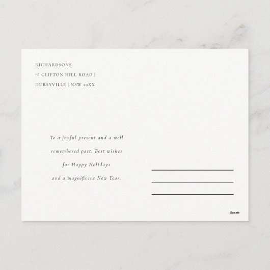 Modern Scandi Minimal Blush Heart Christmas Tree Feestdagenkaart (Achterkant)