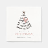 Modern Scandi Minimal Blush Heart Christmas Tree Servet (Voorkant)
