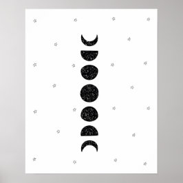 Modern scandi moon maakt kinderspel poster